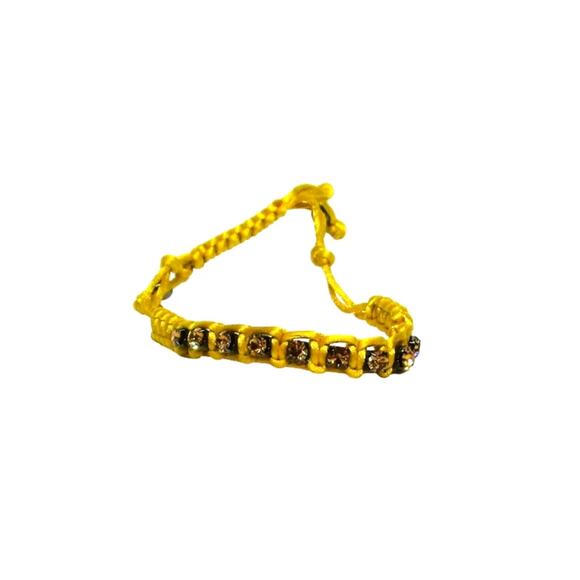Avon Women’s Sentiment Rope Bracelet, Gold with Topaz Gemstones, Size 6-7 Wrist - Picture 1 of 5